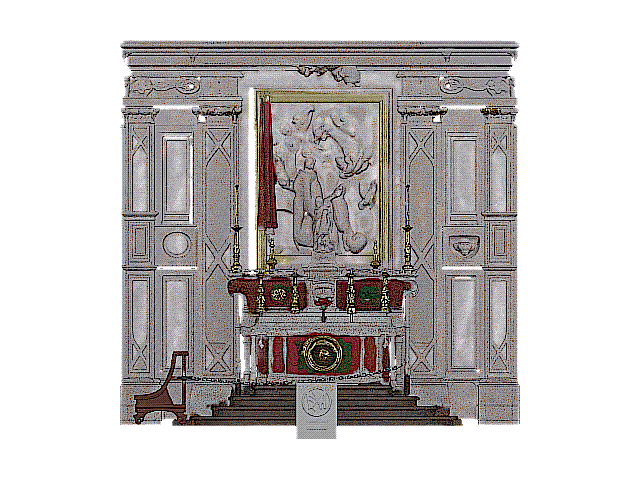 Render 3D dell'altare